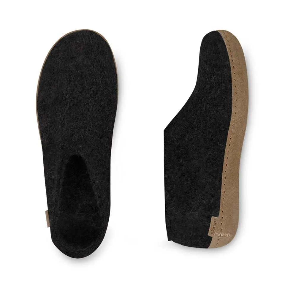 Glerups - Shoe With Leather Sole - Charcoal Wool