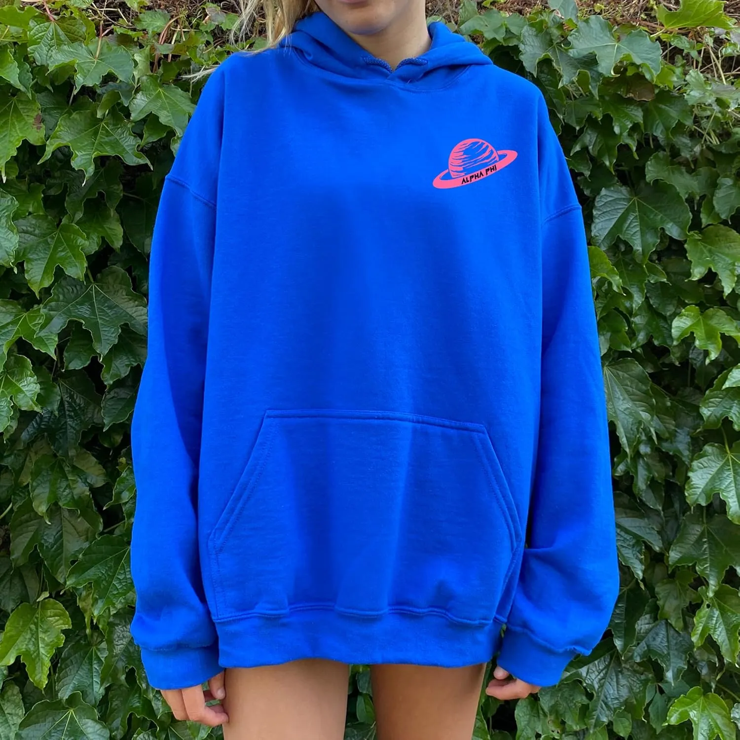 Go Greek Chic Alpha Phi is out of this World Hoodie - Blue Hooded Sweatshirt for Sorority