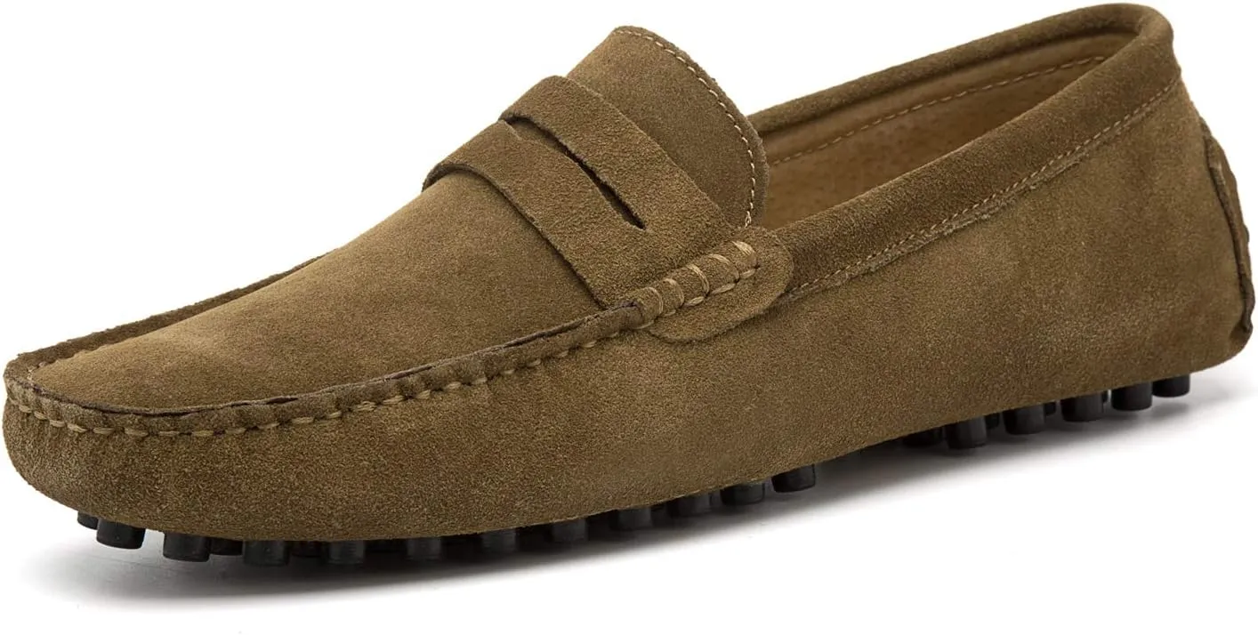 Go Tour Men's Penny Loafers Moccasin Driving Shoes Slip On Flats Boat Shoes