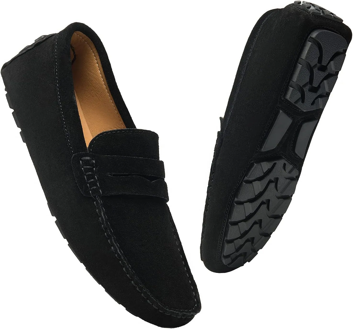 Go Tour Men's Penny Loafers Moccasin Driving Shoes Slip On Flats Boat Shoes