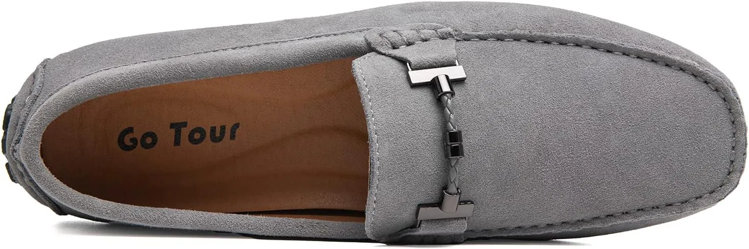 Go Tour Men's Penny Loafers Moccasin Driving Shoes Slip On Flats Boat Shoes