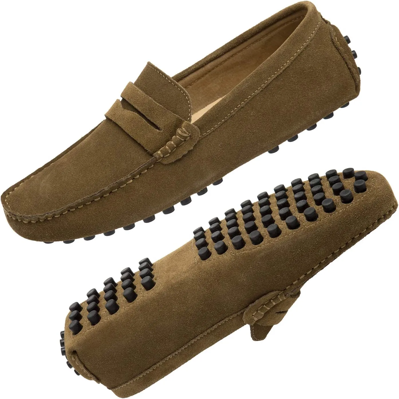 Go Tour Men's Penny Loafers Moccasin Driving Shoes Slip On Flats Boat Shoes