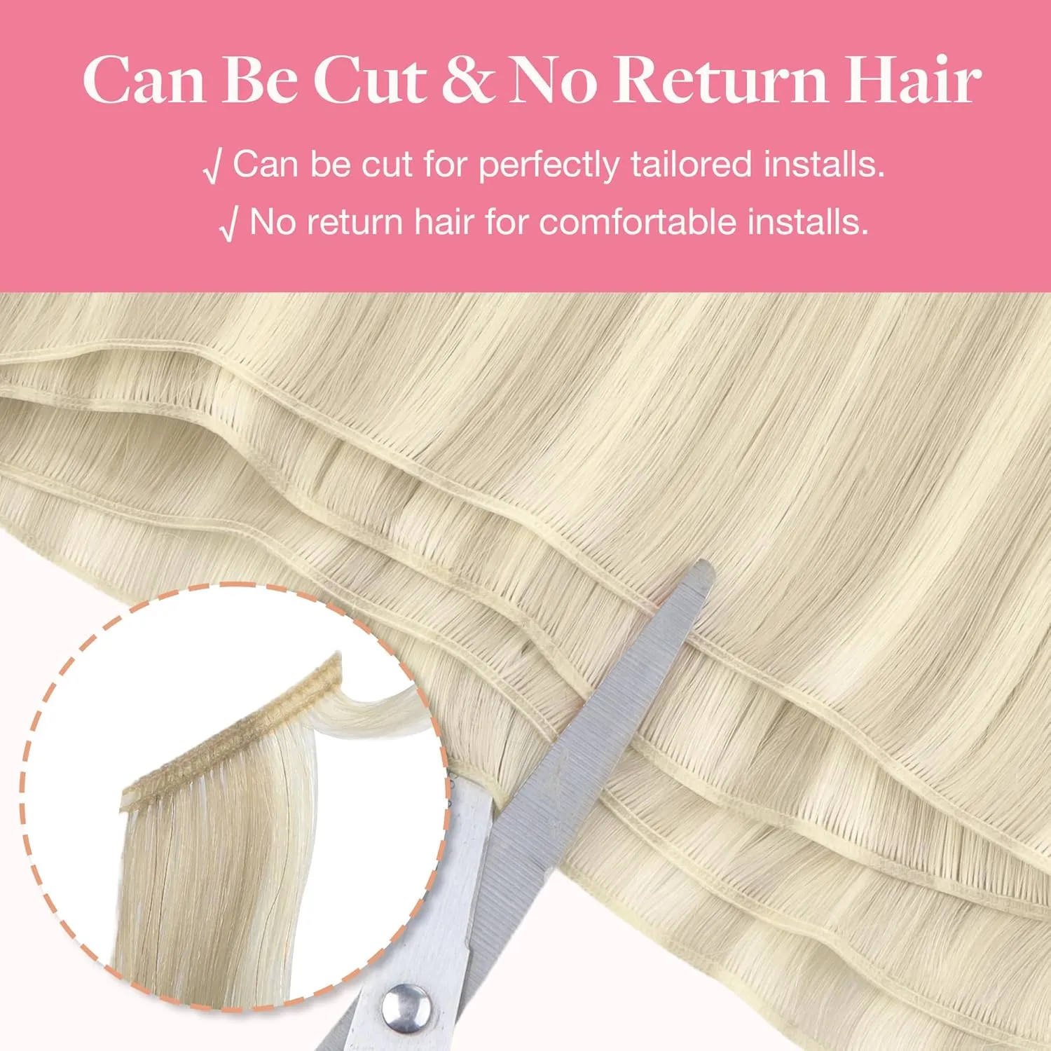 GOO GOO Genius Weft Hair Extensions Human Hair, Sew In Hair Extensions Rooted Remy Weft, 17A/60A Ash Blonde Highlighted Platinum Blonde 14inch 40g, Hand Tied Weft Hair Extensions