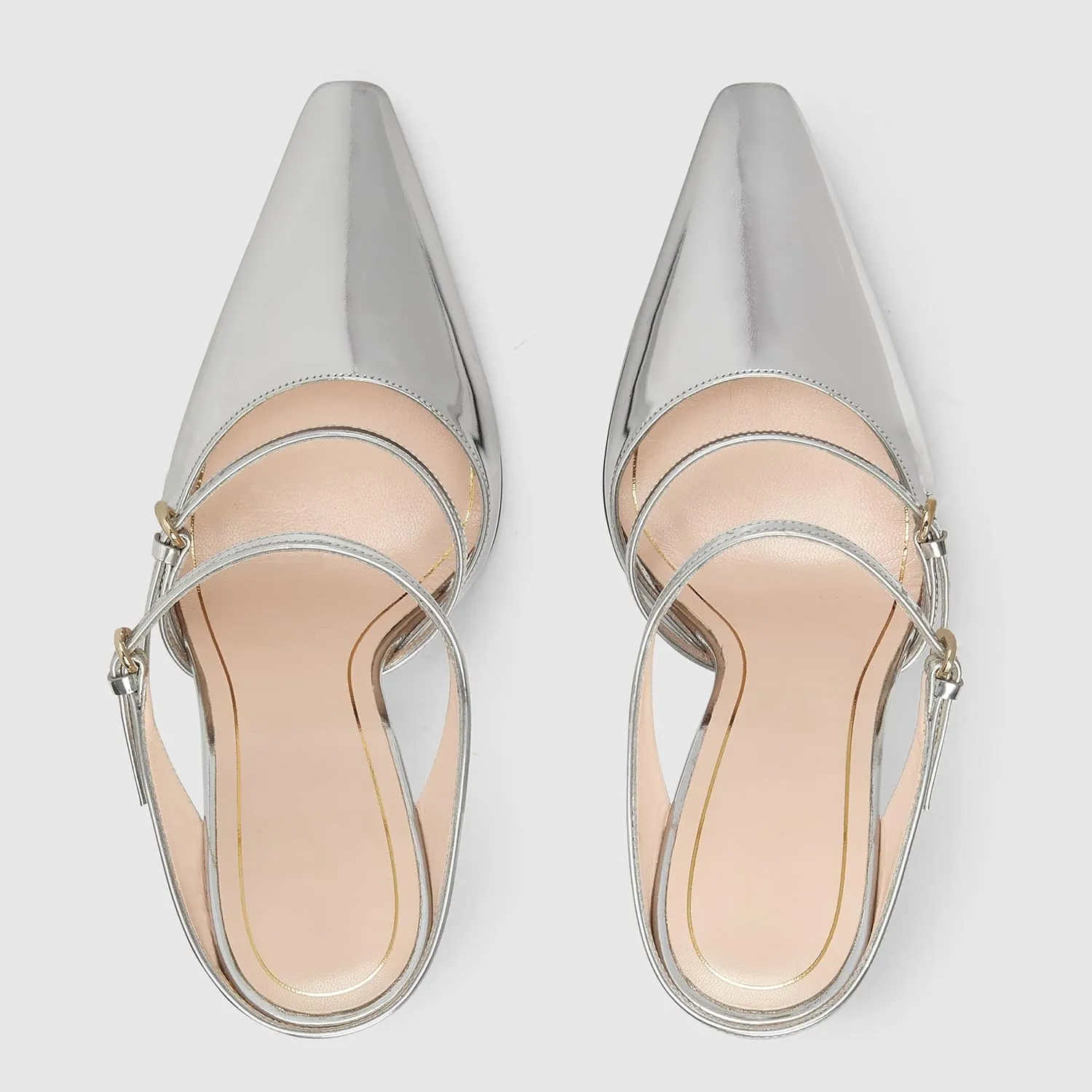 Goolita Clear Wedge Heels for Women, Closed Pointed Toe Mule Heels with Buckle Strap Sexy Backless Slip On Party Evening Shoes
