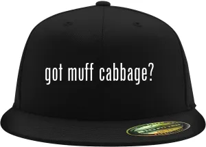 got muff Cabbage? - Flexfit 6210 Structured Flat Bill Fitted Hat | Trendy Baseball Cap for Men and Women | Snapback Closure