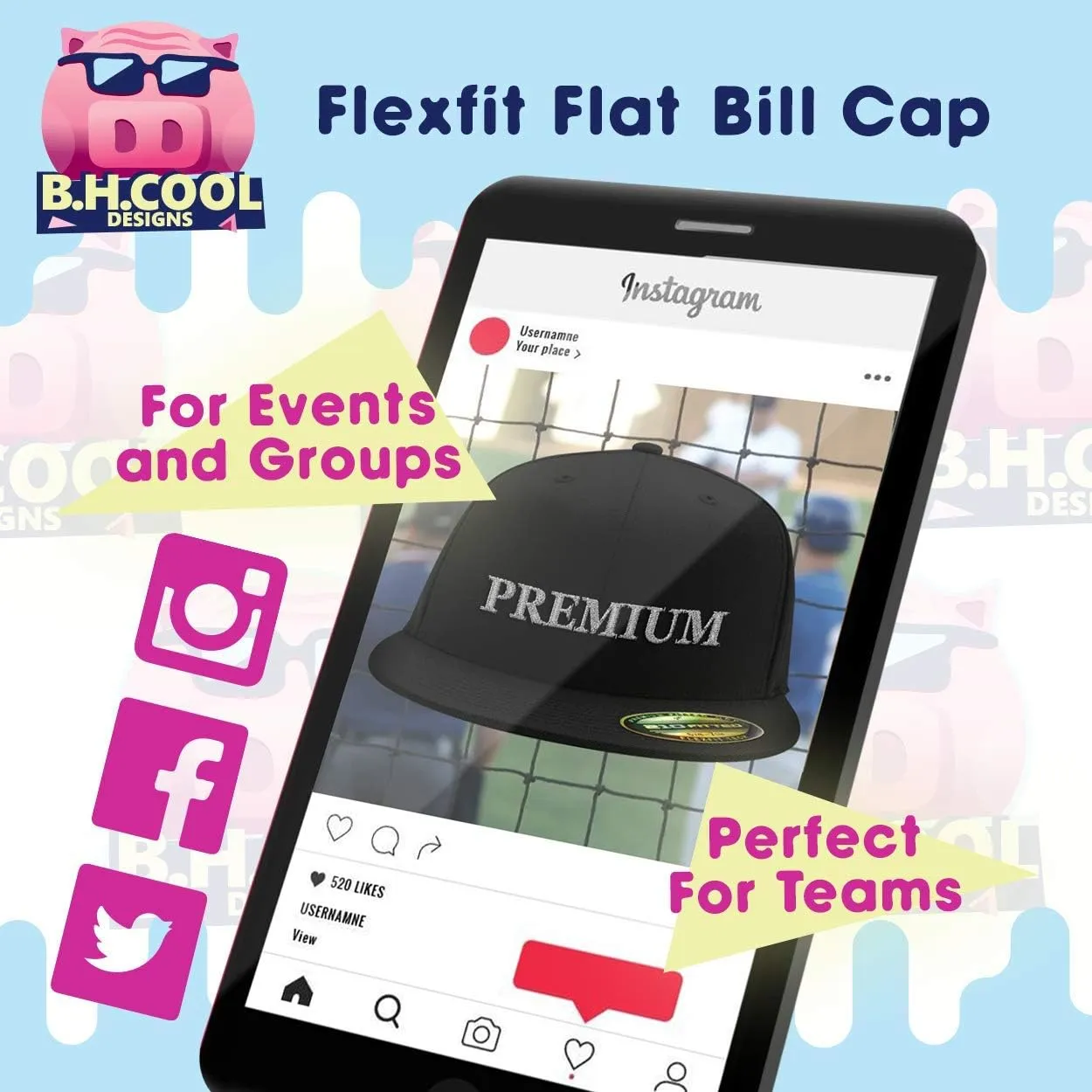 got muff Cabbage? - Flexfit 6210 Structured Flat Bill Fitted Hat | Trendy Baseball Cap for Men and Women | Snapback Closure