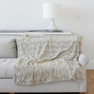 GRACED SOFT LUXURIES Feather Faux Fur Throw Blanket | Ultra Soft & Fluffy 50x60 inches | Cozy, Thick & Warm | Perfect for Bed, Couch, and Outdoor Use for Kids & Adults