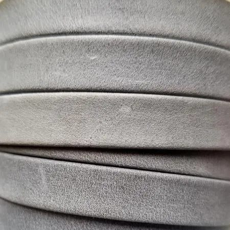 gray 10 mm flat folded leather