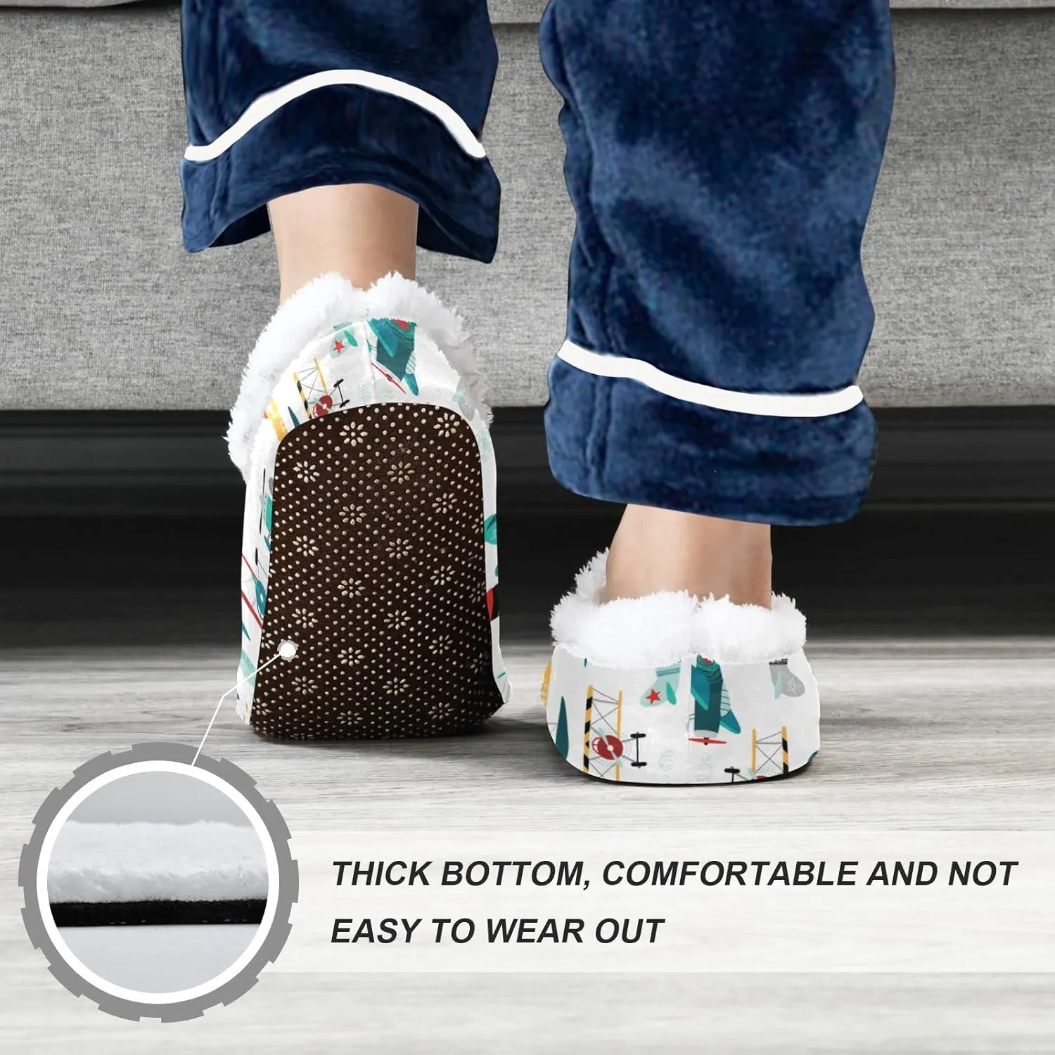 Gredecor Boys Girls Toddler Slippers for Kids Home House Slippers Warm Fur Non Slip Plush Indoor Slipper Socks