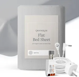 GroundLuxe Flat Queen Grounding Sheet in Light Gray