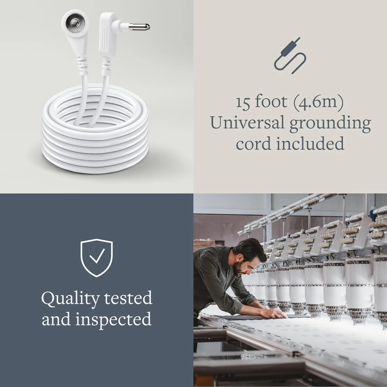 GroundLuxe Flat Queen Grounding Sheet in Light Gray