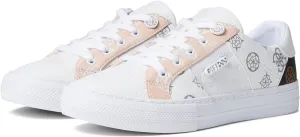 GUESS Womens Loven Sneaker, White/Pink 680, 7.5 US