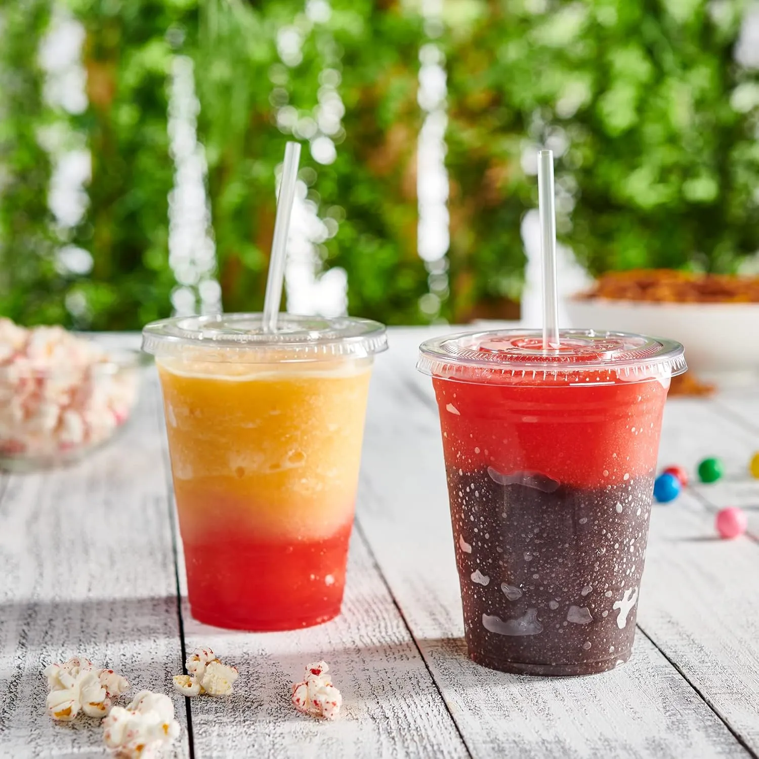 GUSTO [16 oz. - 100 Count Clear PET Cups with Lids, Disposable Coffee Cups with Flat Lids - Ideal for Cold Beverages, Smoothies, and to-Go Drinks - Formerly Comfy Package