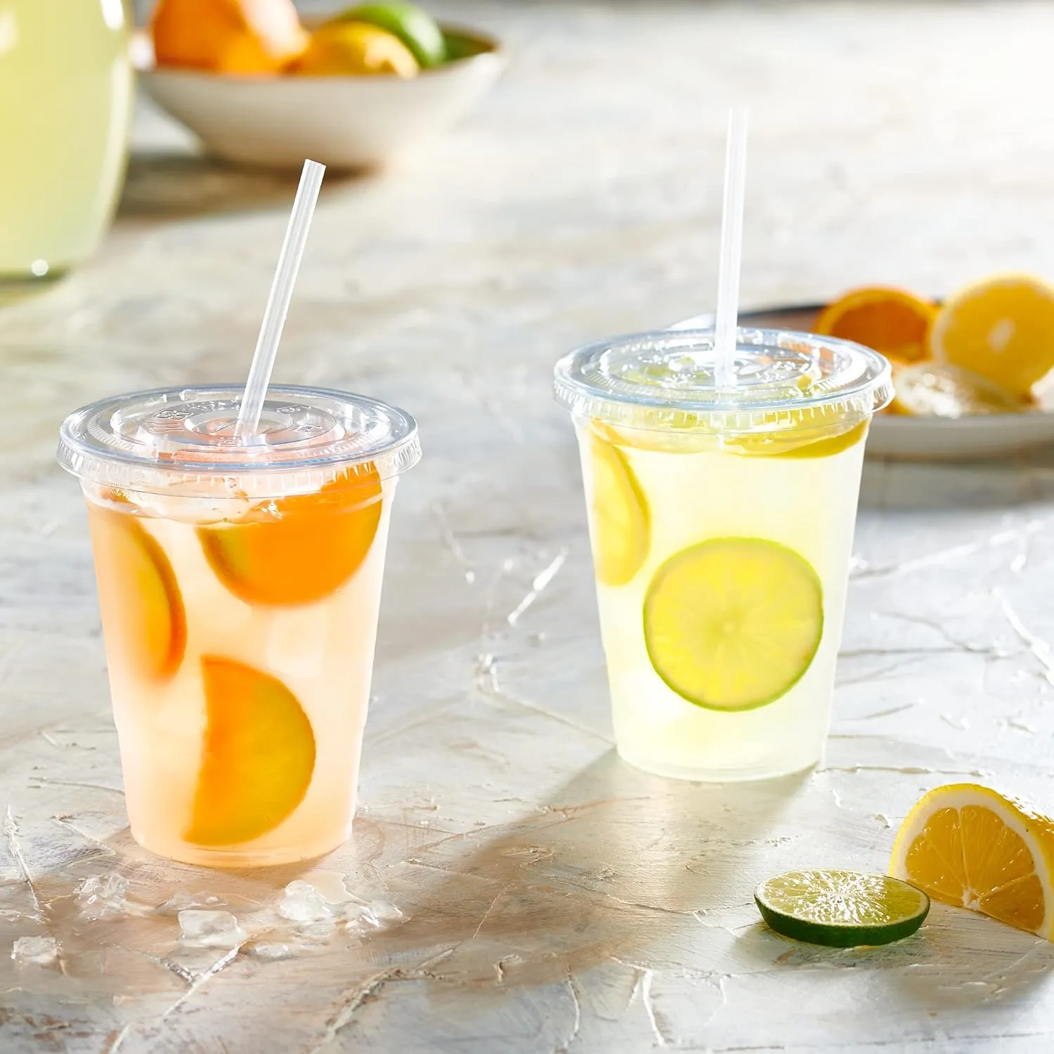 GUSTO [16 oz. - 100 Count Clear PET Cups with Lids, Disposable Coffee Cups with Flat Lids - Ideal for Cold Beverages, Smoothies, and to-Go Drinks - Formerly Comfy Package