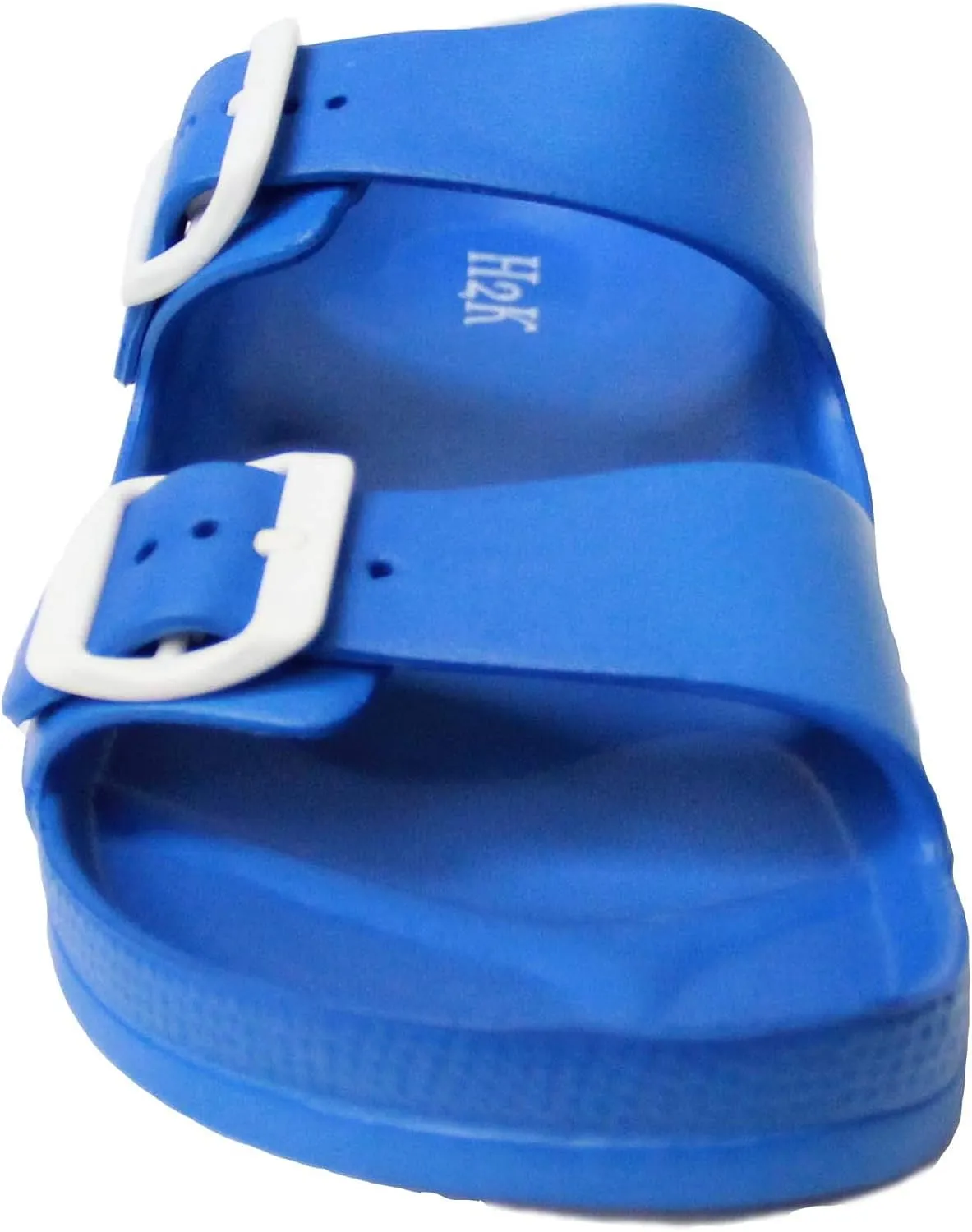 H2K Women's Lightweight Comfort Soft Slides EVA Adjustable Double Buckle Flat Sandals Buddy