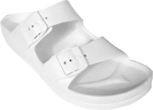 H2K Women's Lightweight Comfort Soft Slides EVA Adjustable Double Buckle Flat Sandals Buddy