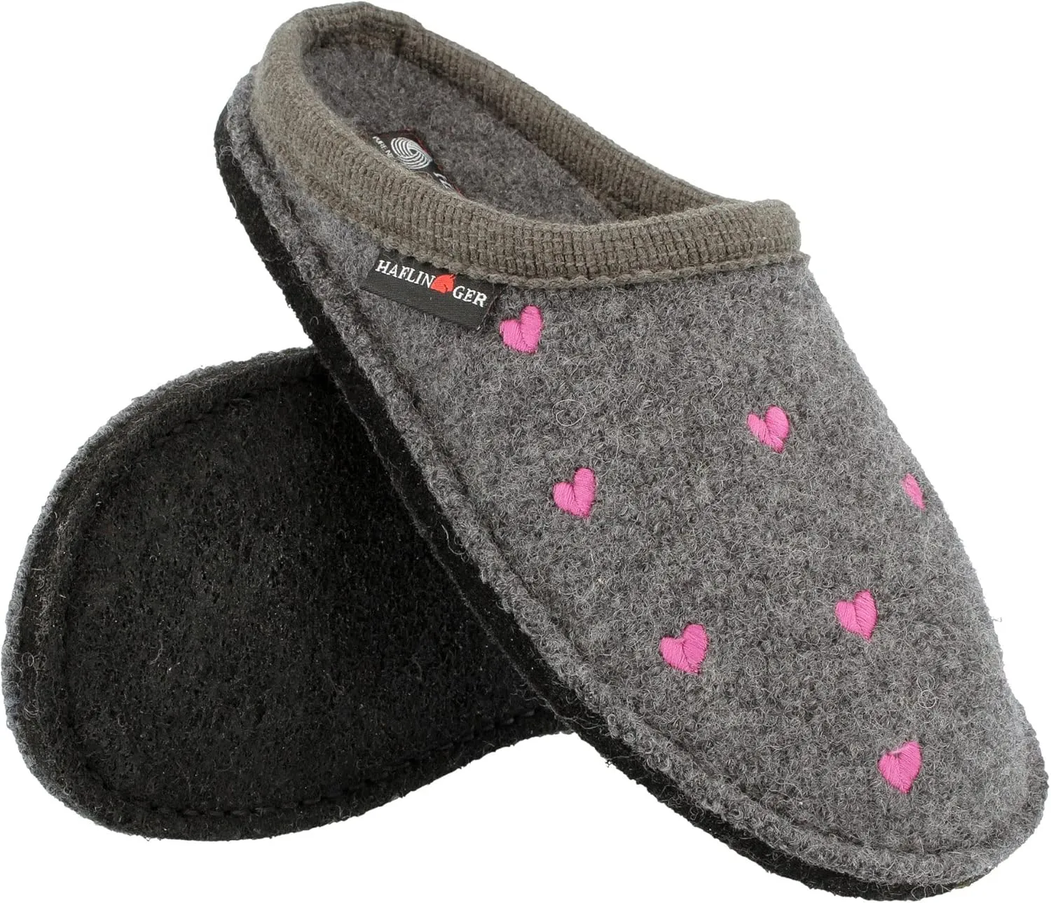 HAFLINGER Flair Valentine Wool Slipper Unisex Heart Design
