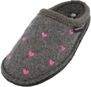 HAFLINGER Flair Valentine Wool Slipper Unisex Heart Design