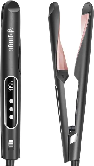 Hair Straightener and Curler - Flat Iron Curling Iron in One - Twist Straightening Curling Iron Combo - Digital LCD Display & Dual Voltage - Multi-Styler - Gifts for Women
