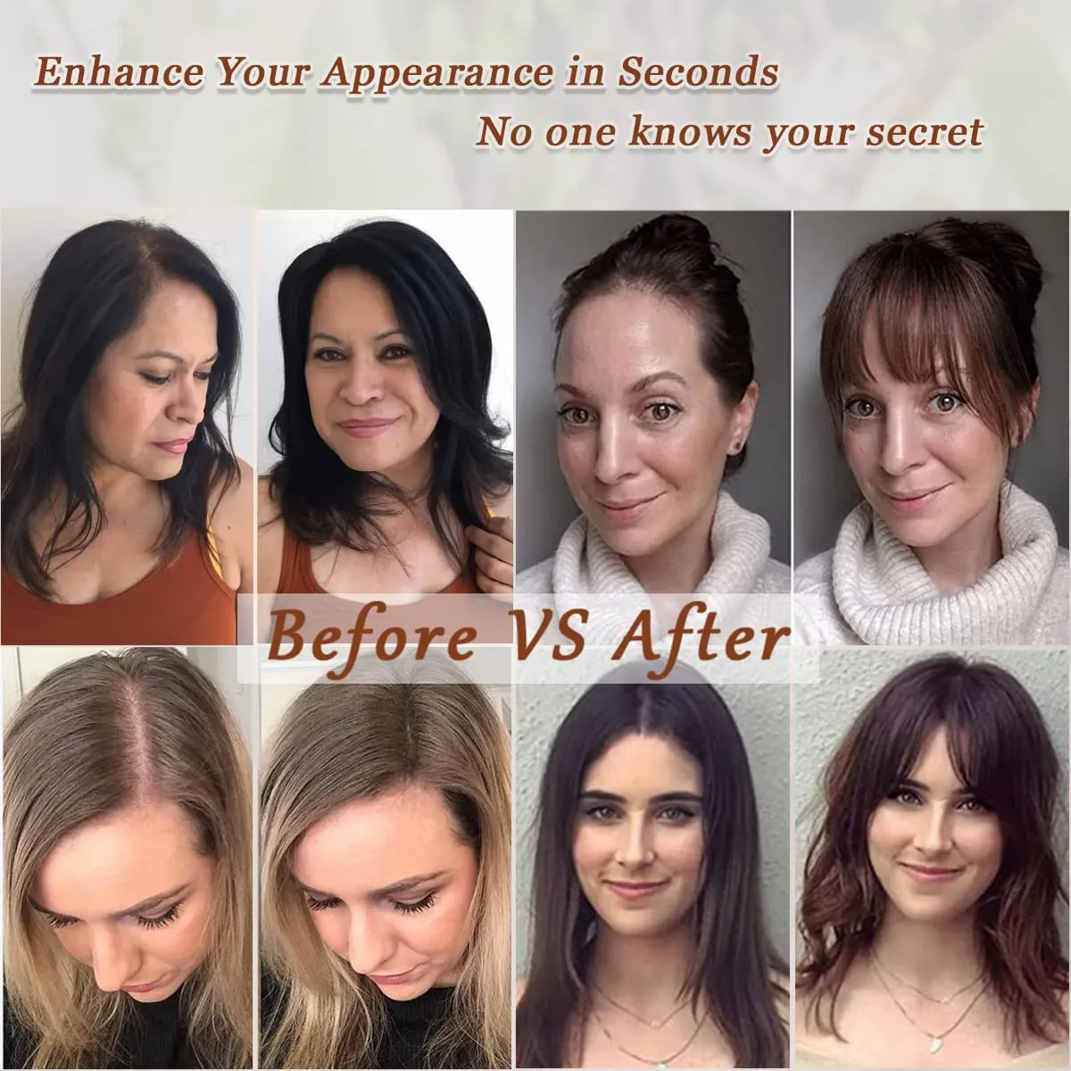 Hair Toppers for Women Real Human Hair Toppers Hair Pieces for Women with Thinning Hair Human Hair Toppers with Bangs Clip in Hair Extensions