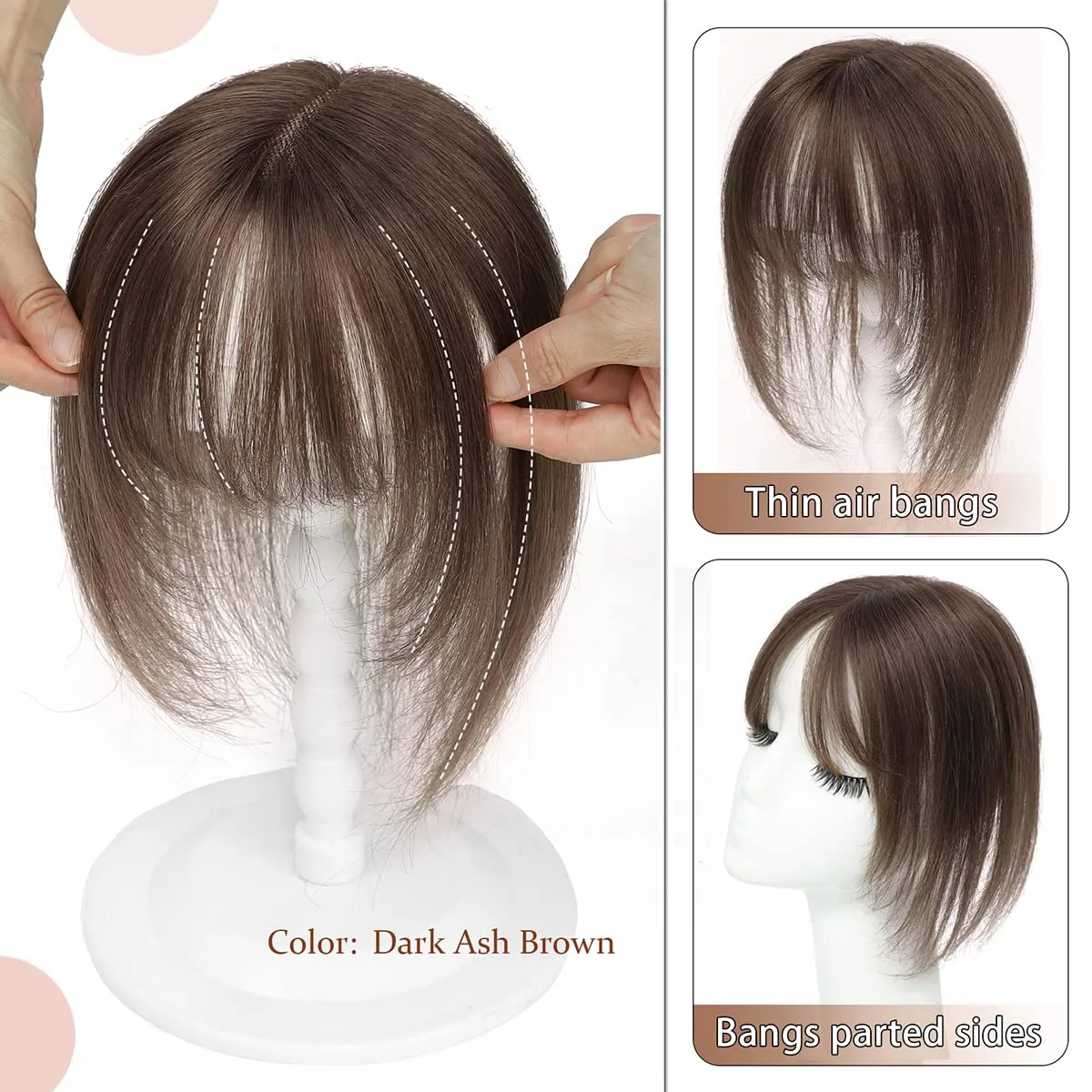 Hair Toppers for Women Real Human Hair Toppers Hair Pieces for Women with Thinning Hair Human Hair Toppers with Bangs Clip in Hair Extensions
