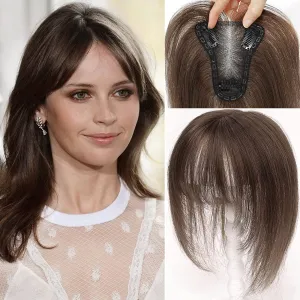 Hair Toppers for Women Real Human Hair Toppers Hair Pieces for Women with Thinning Hair Human Hair Toppers with Bangs Clip in Hair Extensions