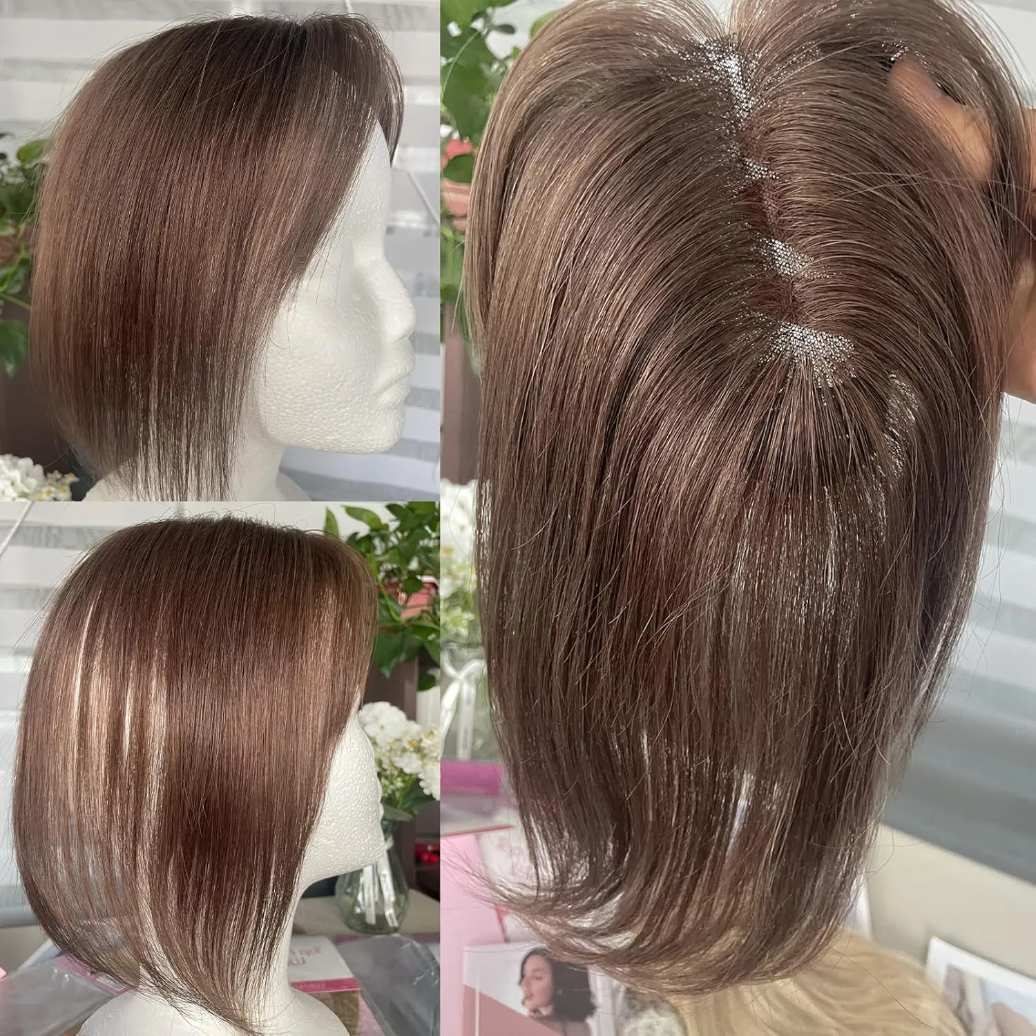 Hair Toppers for Women Real Human Hair Toppers Hair Pieces for Women with Thinning Hair Human Hair Toppers with Bangs Clip in Hair Extensions