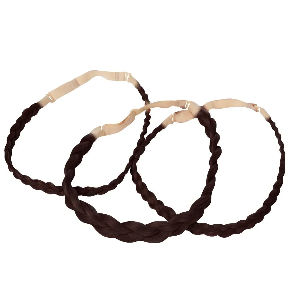 Hairdo Three Piece Braid Band Kit Headband Hair Wrap Around For Bun or Ponytail, R6 Dark Chocolate