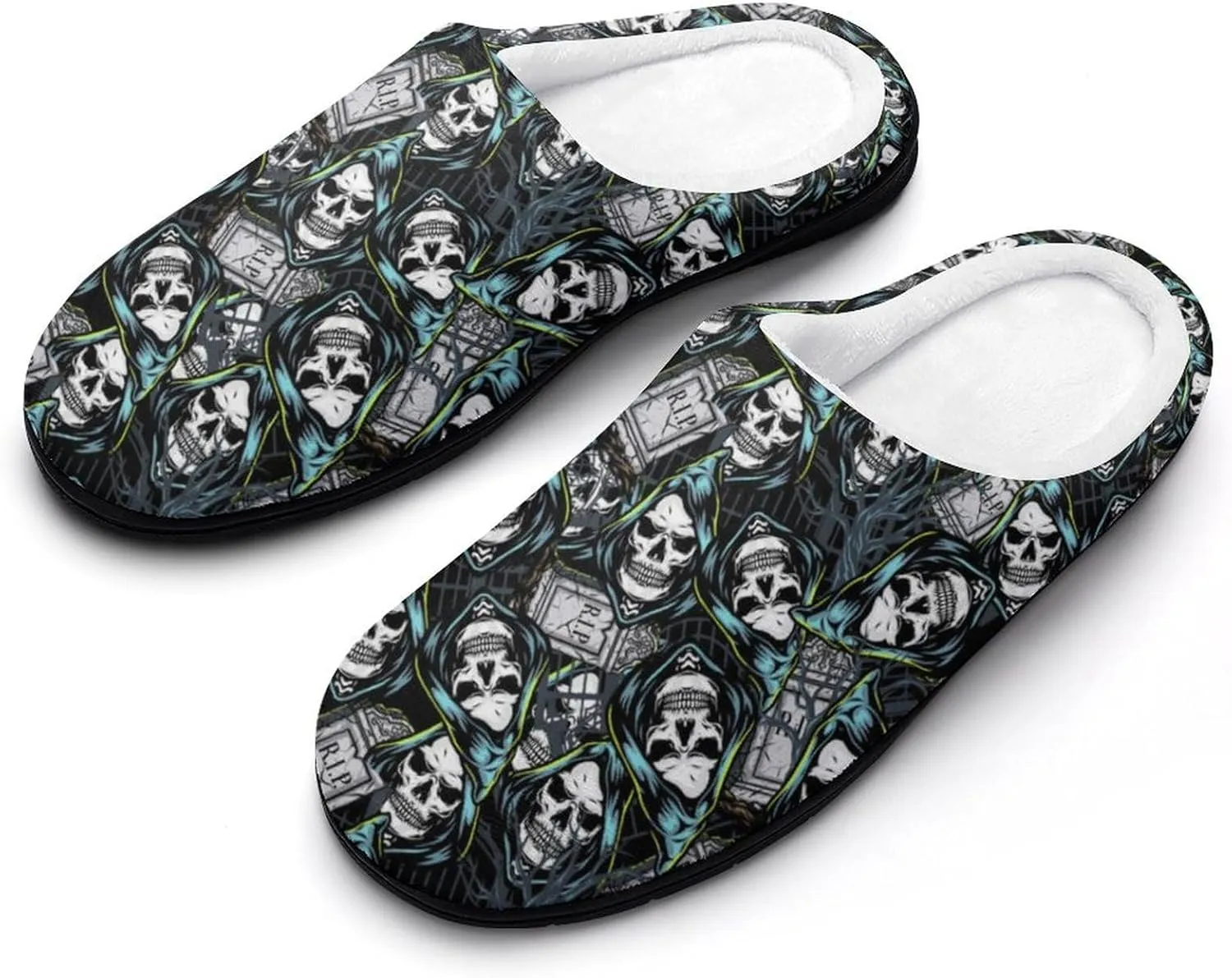 Halloween House Slippers For Woman Ladies Memory Foam Bedroom Slipper Indoor Outdoor Slip-On Shoes Funny Fall Slippers