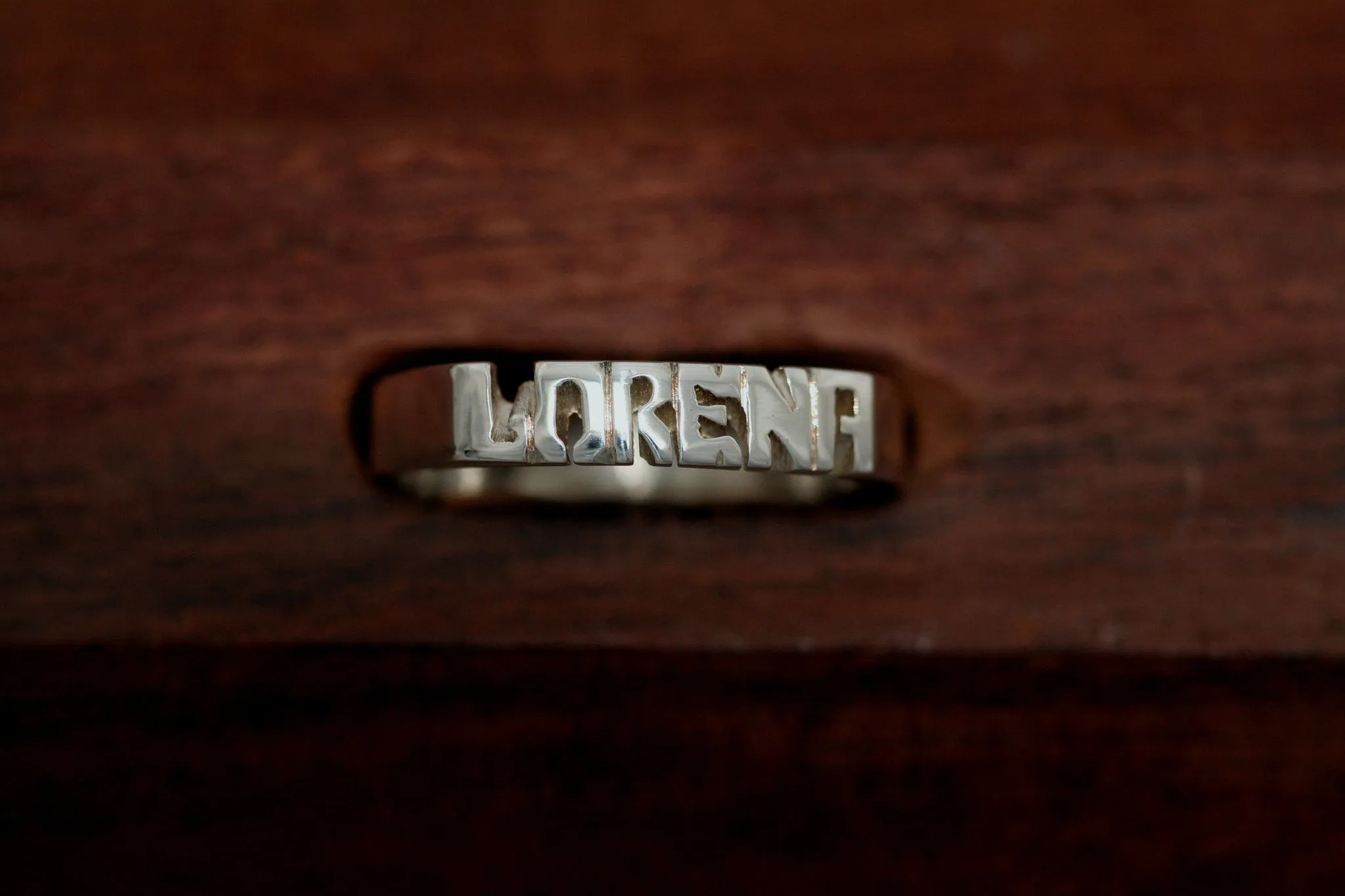 Handcarved Thin Sterling Silver Ring