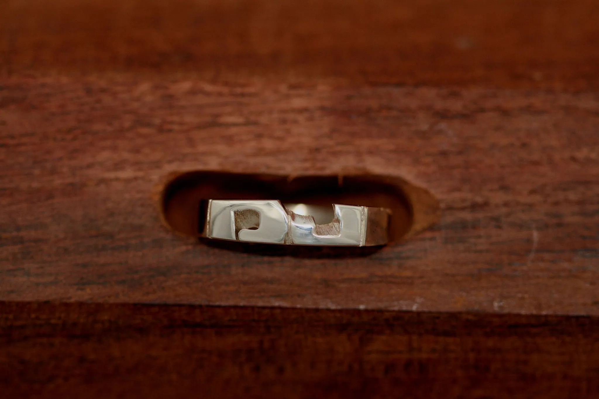Handcarved Thin Sterling Silver Ring