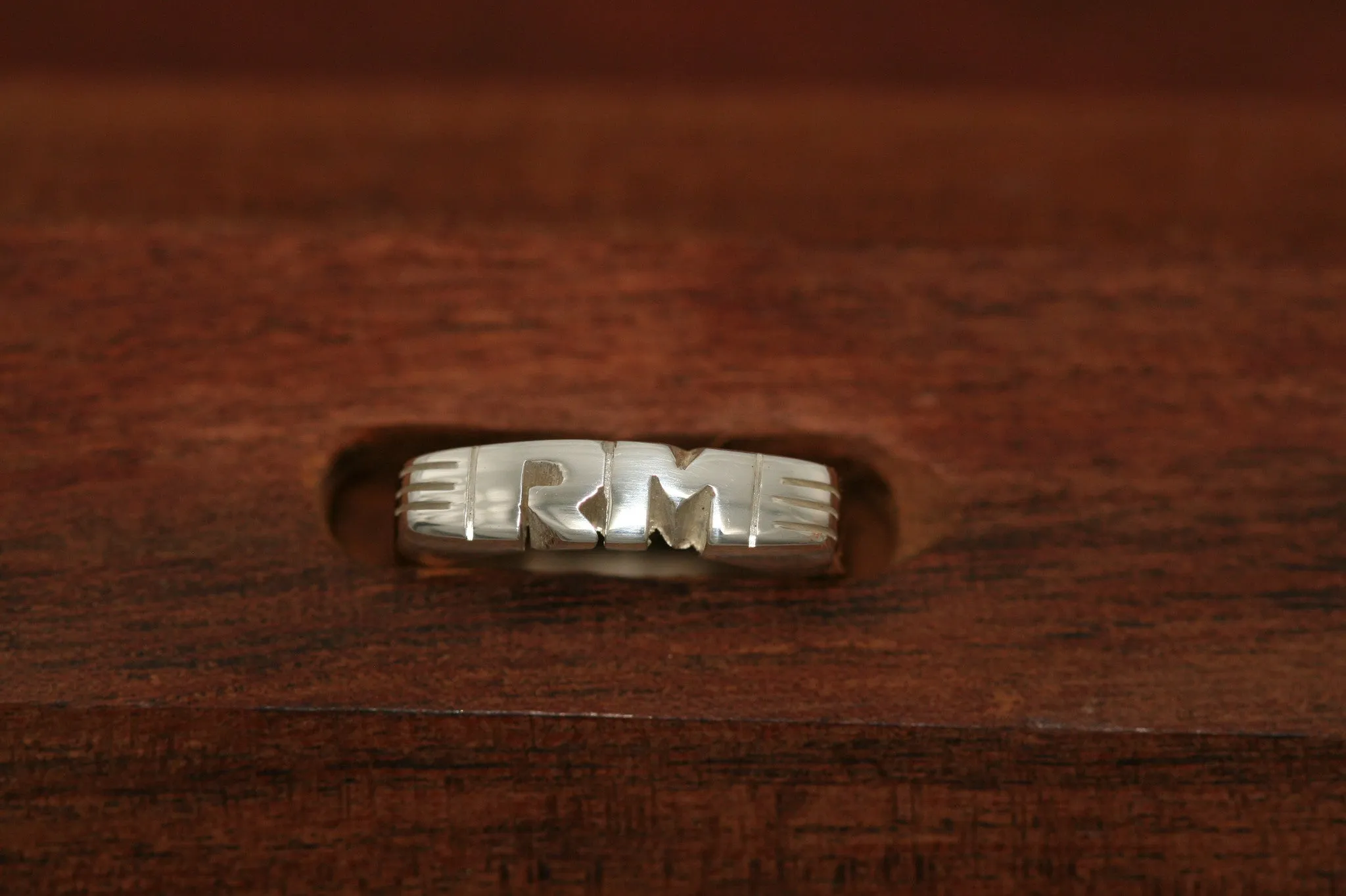Handcarved Thin Sterling Silver Ring