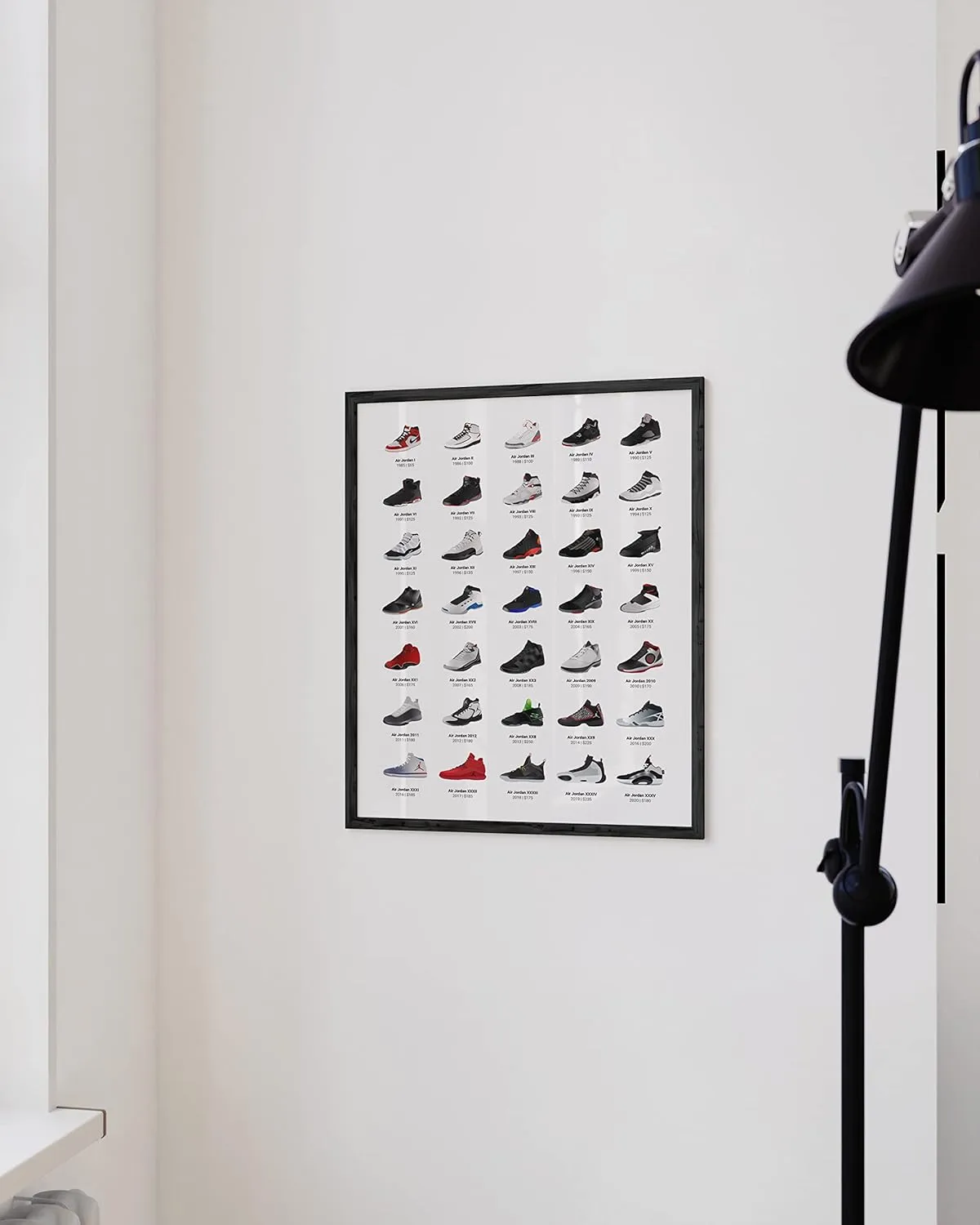 HAUS AND HUES Jordan Sneaker Posters for Guys - Michael Jordan Shoe Cool Wall Art for Bedroom, Dope Hypebeast Sneakerhead Room Decor, (12”x16” UNFRAMED)
