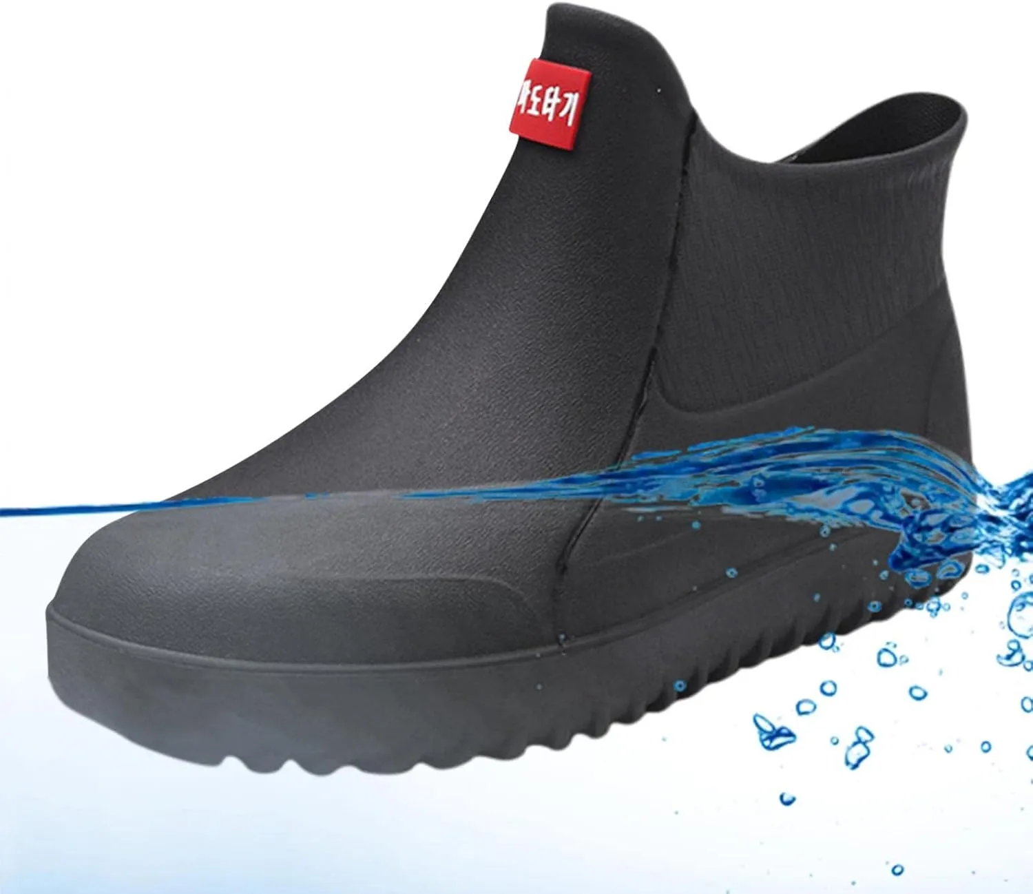 Hbeylia Short Rain Boots For Men Waterproof Garden Shoes Anti Slipping Platform Lightweight Ankle Rainboots Rubber Mid Calf Muck Mud Scrub Boots for Outdoor Work Gardening