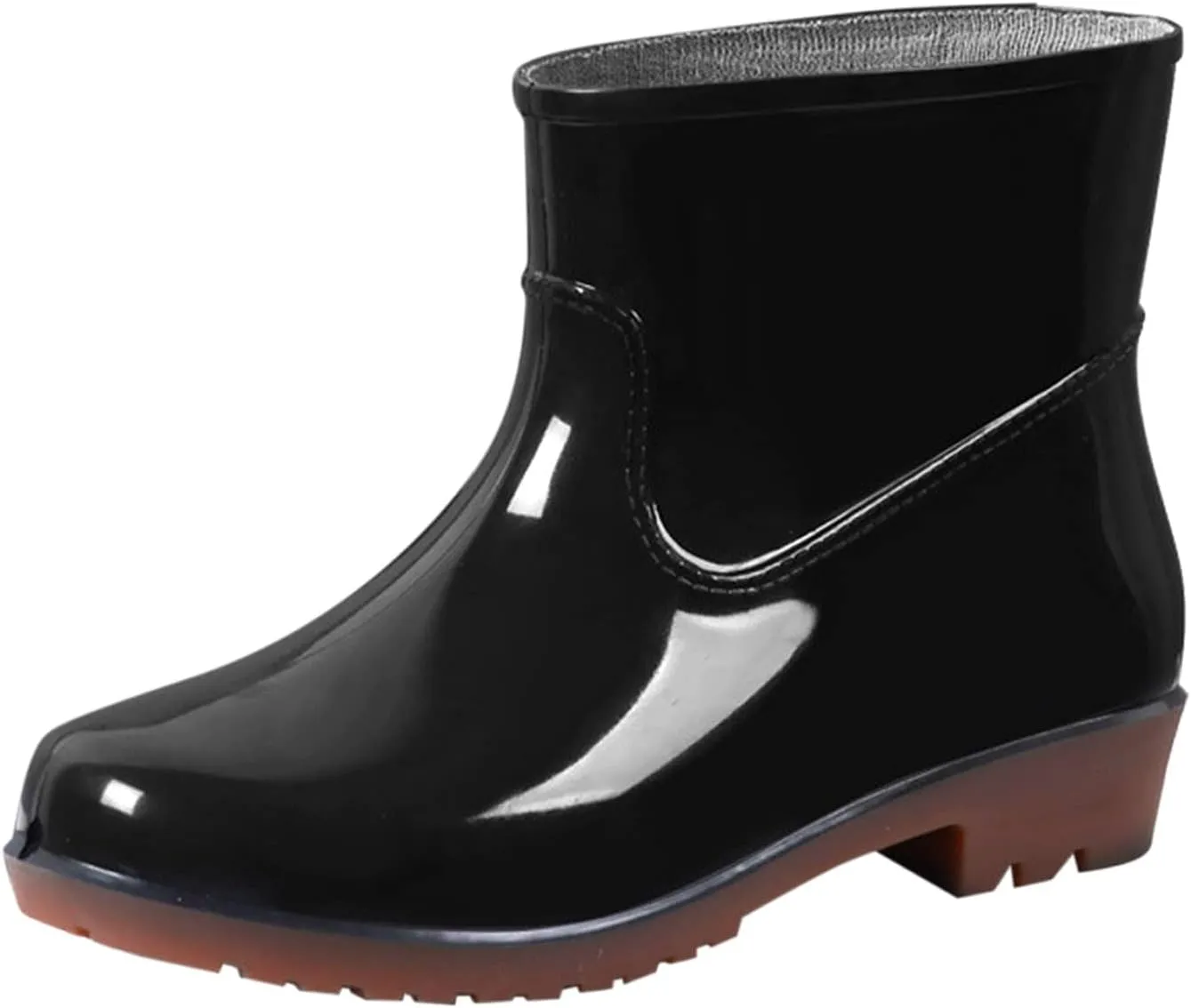 Hbeylia Women's Short Rain Boots Rubber Waterproof Garden Shoes Anti-Slipping Rainboots Ankle Booties Rain Footwear Outdoor Work Shoes For Yard Gardening Muck Mud Working Camping Lawn Care