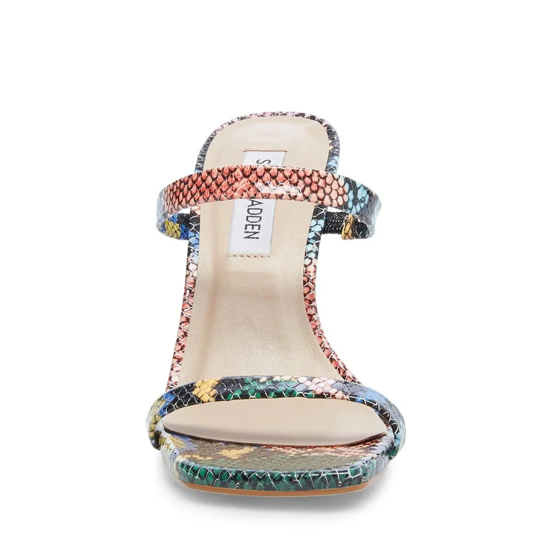 Heel High Madden Well-tested Heeled Limited quantity Michelle Sandal Multi Toe Mules Steve Snake Open Square