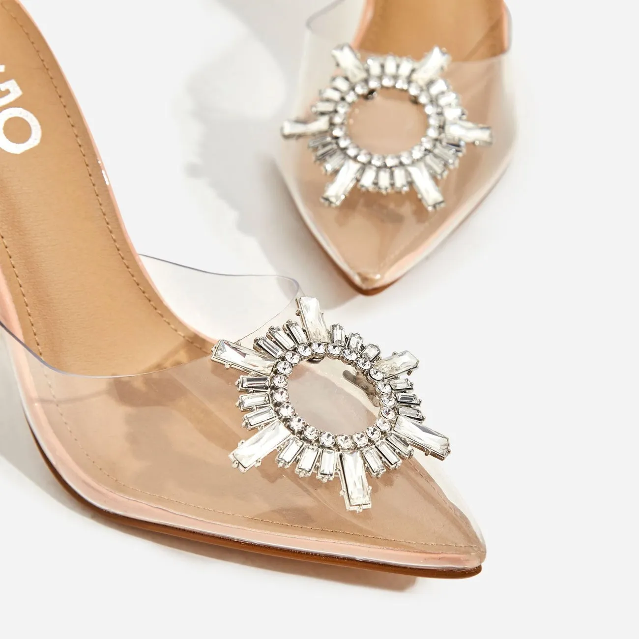 Heel Midnight Perspex Nude Convenient Patent Diamond Exceptional value Mule Pumps LuxeModa Clear Lucite