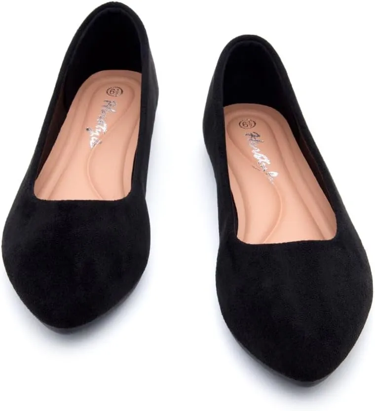 Herstyle Elina Women's Flats, Pointed Toe Ballet Flat Shoes, Slip-On Dressy Flats, Comfortable Casual Ballerina Shoes for Daily Wear, Work, Office, and Party