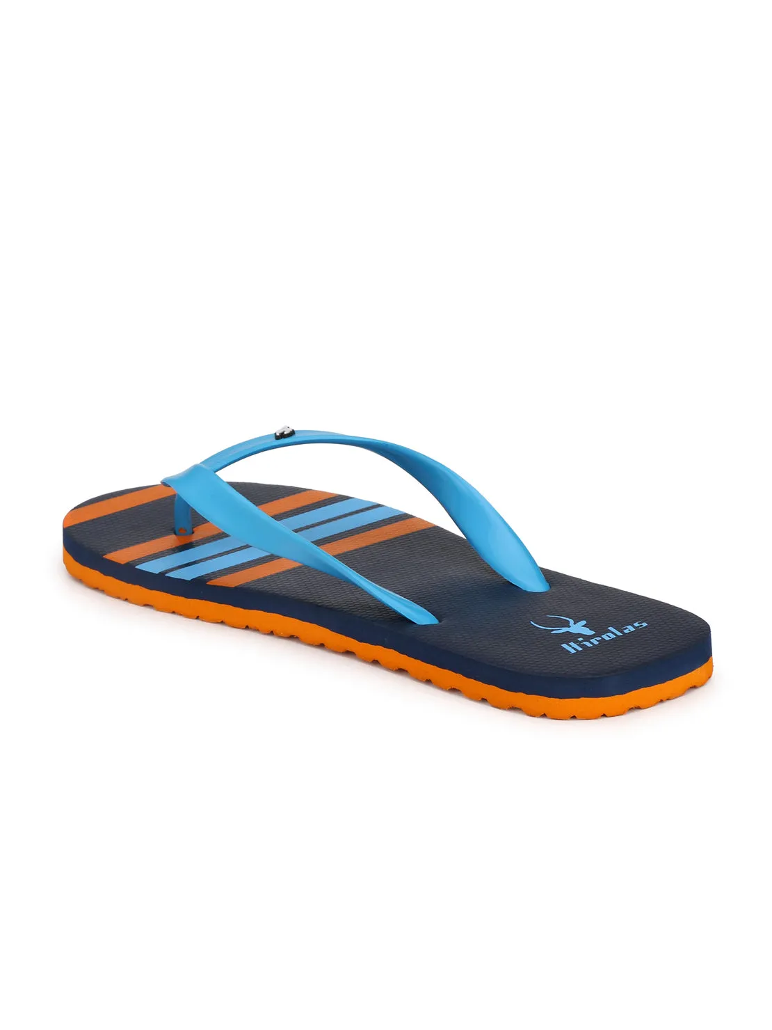 Hirolas® Men's Blue Printed Thong Flip-Flops (HROBF04BUO)