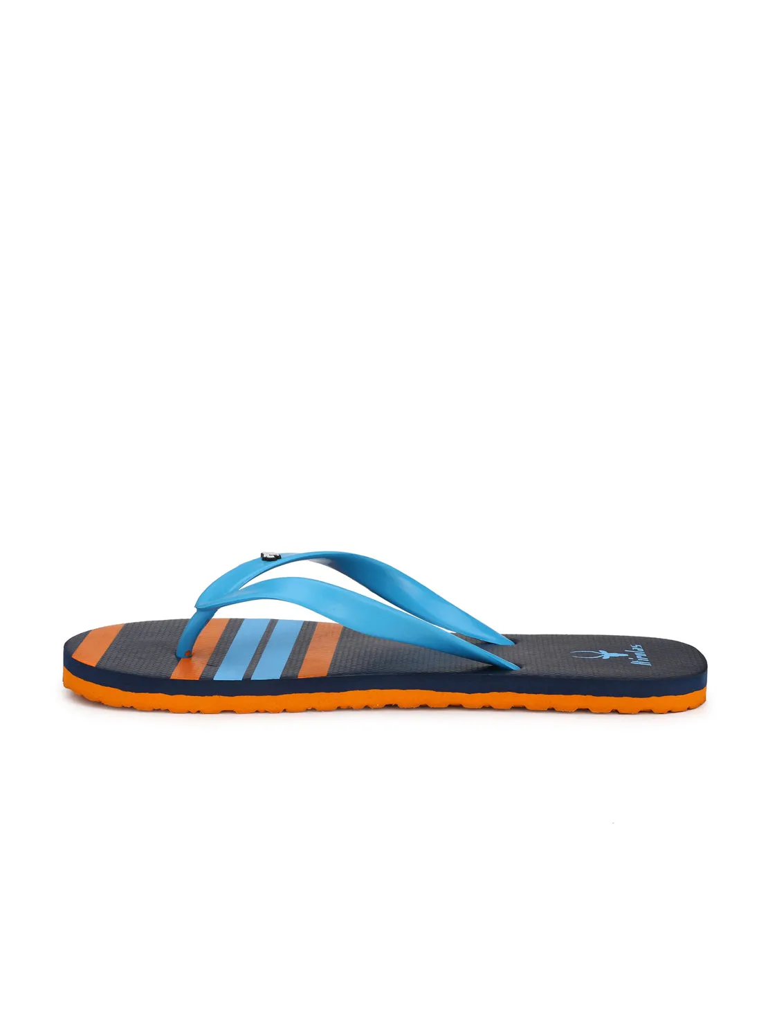 Hirolas® Men's Blue Printed Thong Flip-Flops (HROBF04BUO)