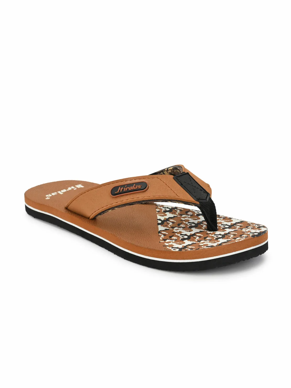 Hirolas® Men's Tan Fabrication Flip-Flops (HROFF17TAN)