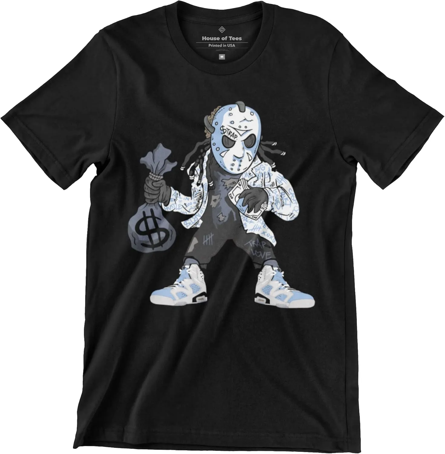 Hockey Mask Dude Jordan 6 Carolinaa Blue Men's T Shirt, Jordan 6 Matching for Sneaker Jordan 6, Gift for Sneaker Jordan 6