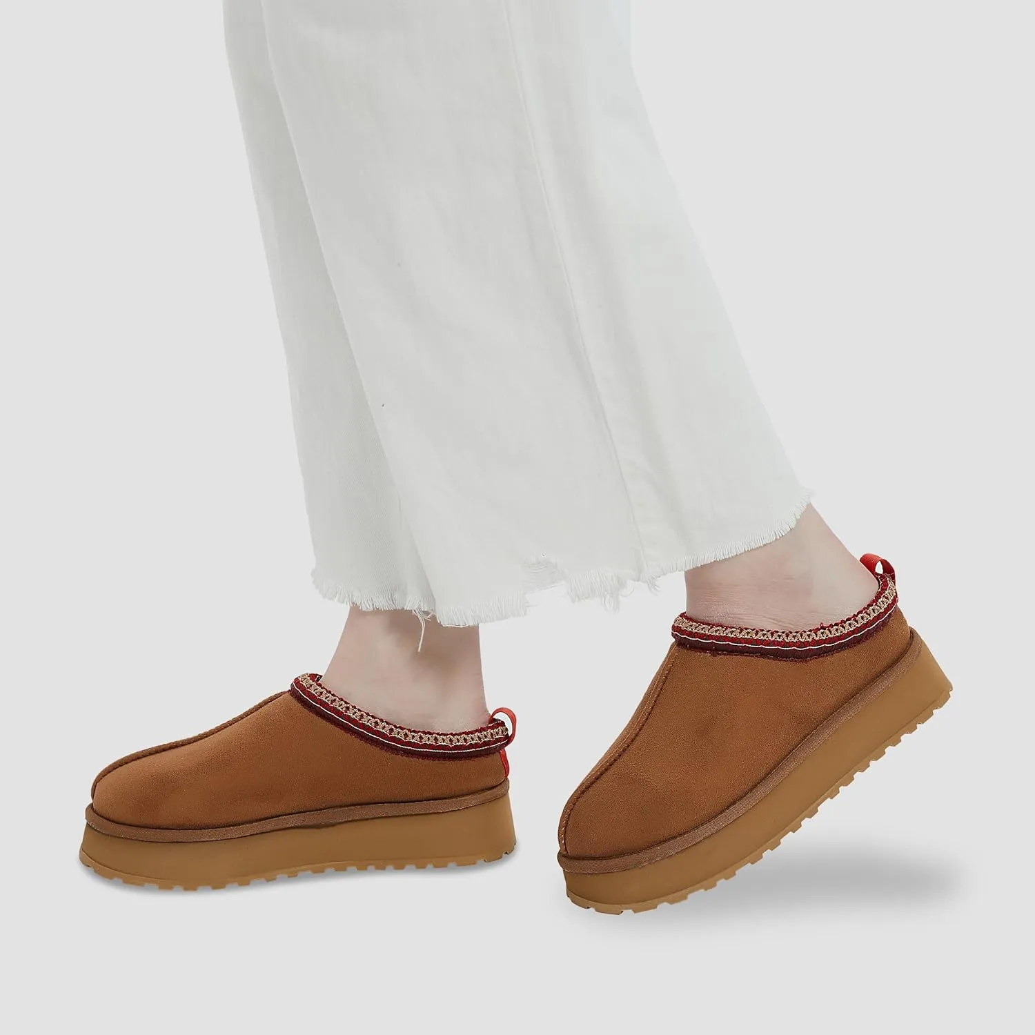 Home Slipper Platform Slippers for Women Indoor Outdoor Mini Boots Non-slip Plush Lining Slip On House Shoes