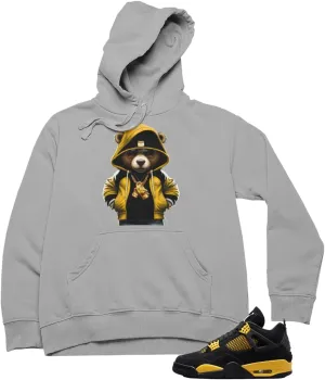Hoodie To Match Jordan 4 Thunder Colors, Men's Hooded Sweatshirt Urban Clothing