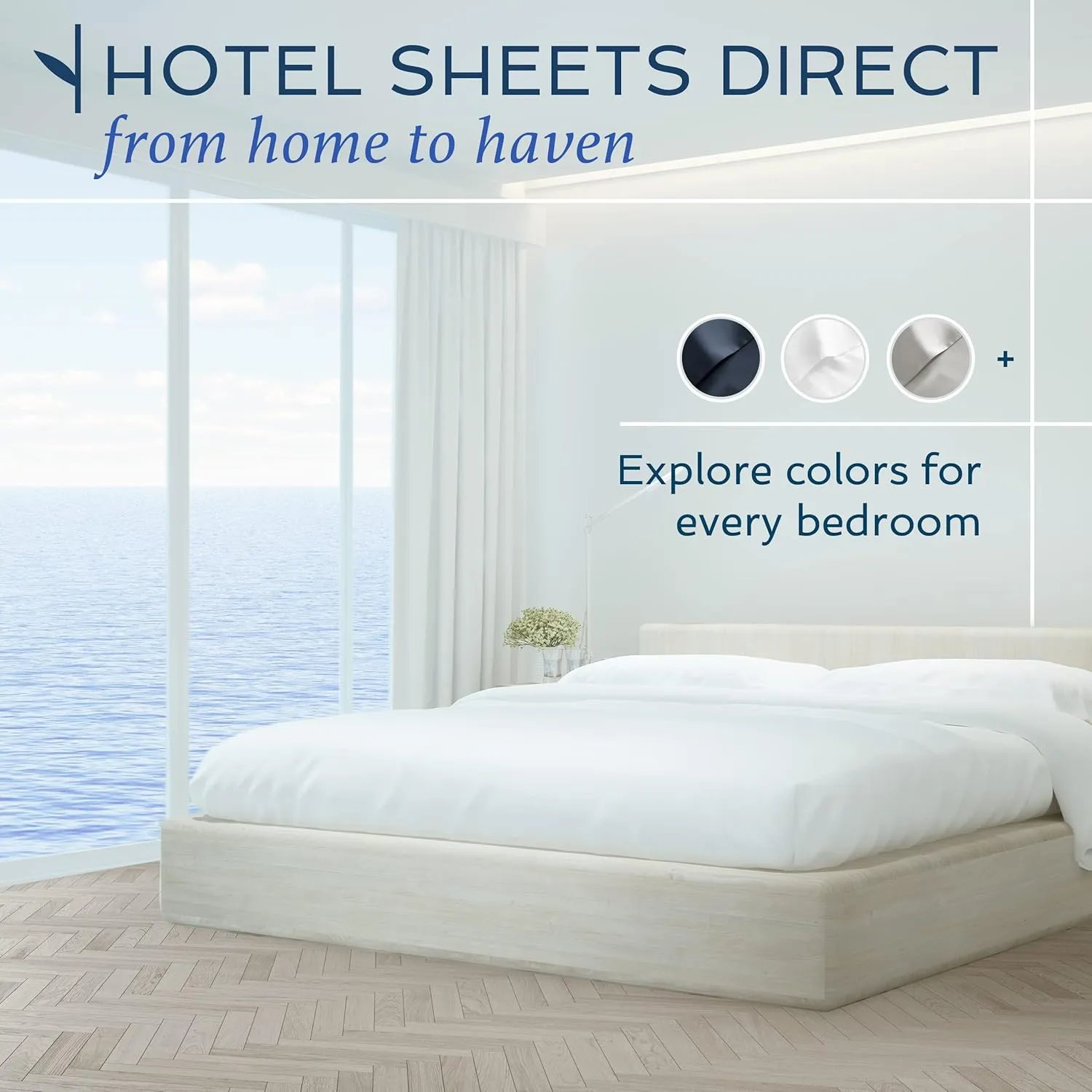 Hotel Sheets Direct 4 Piece Bed Sheet Set King Size, 100% Viscose Derived from Bamboo Sheets Set with 2 Pillowcases, Cooling & Breathable Luxury Bedding, Moisture-Wicking & Silky Soft Texture, White