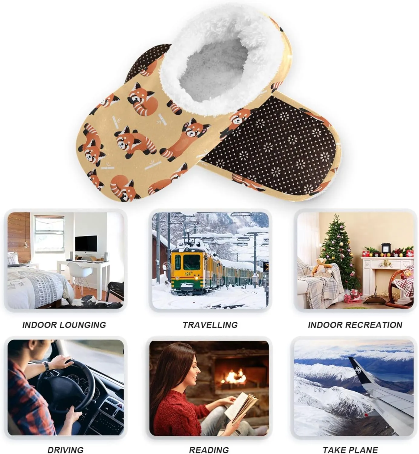 House Slippers Fuzzy Memory Foam Soft Slipper Socks for Woman Men