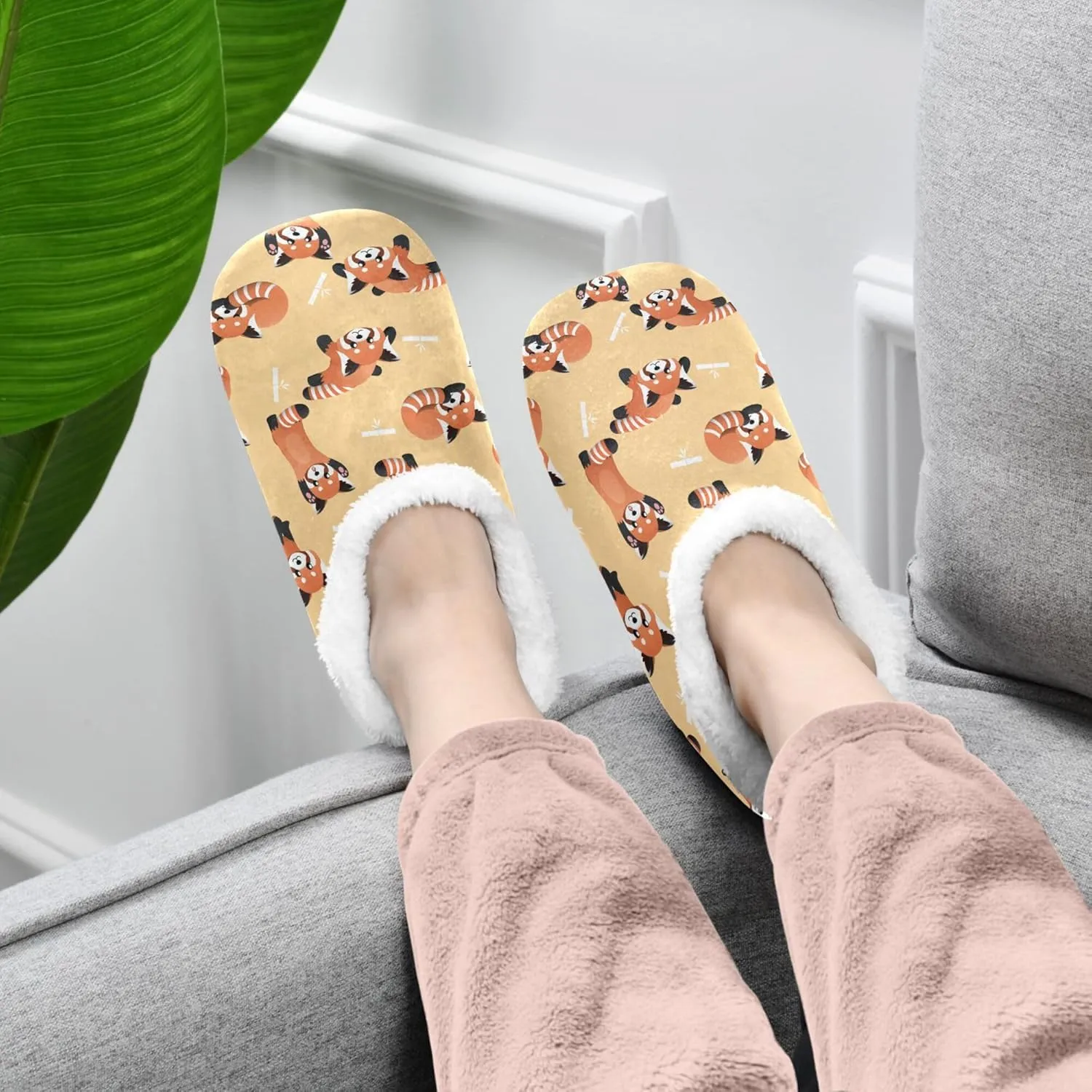 House Slippers Fuzzy Memory Foam Soft Slipper Socks for Woman Men