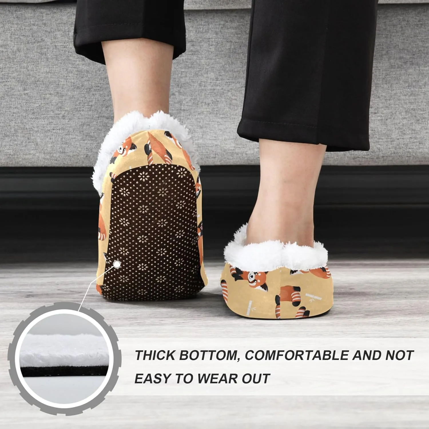 House Slippers Fuzzy Memory Foam Soft Slipper Socks for Woman Men