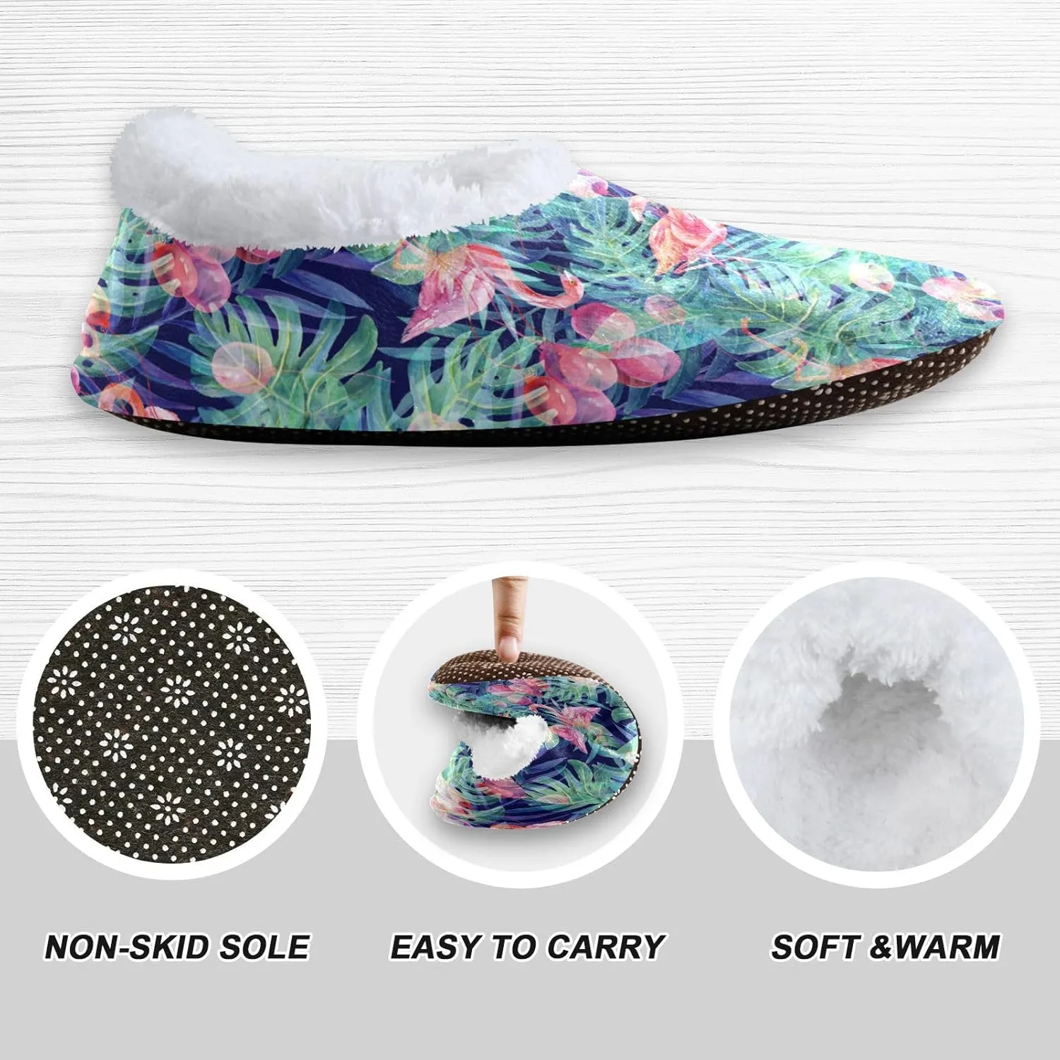 House Slippers Fuzzy Memory Foam Soft Slipper Socks for Woman Men