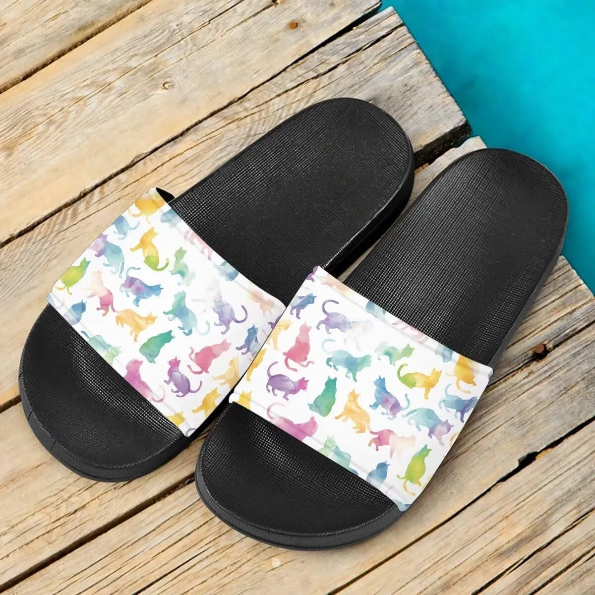 Howilath EVA Single Band Slide Sandals, Novelty Cartoon Animals Pattern Soft Sole Open Toe Non Slip Flat Sandals for Women Girls